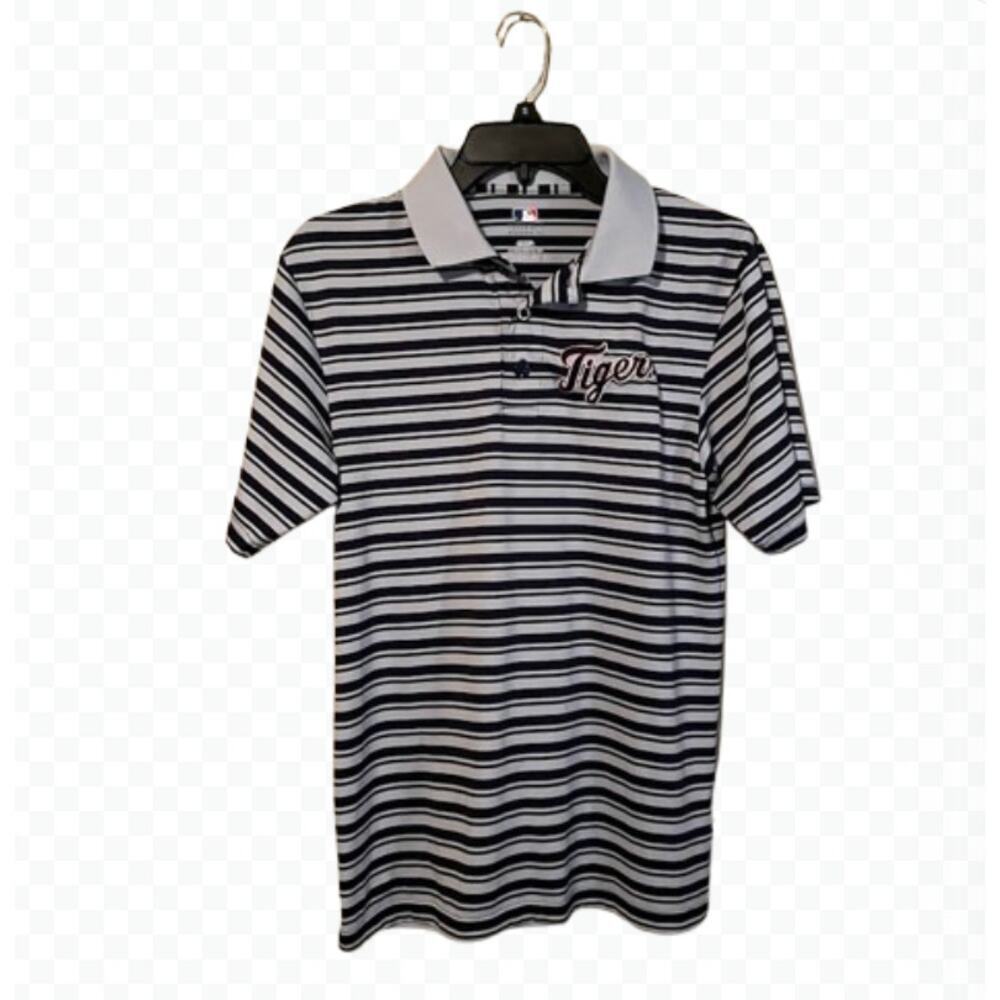 MLB Genuine Tiger‎ Striped Polo Shirt Men's - Size S